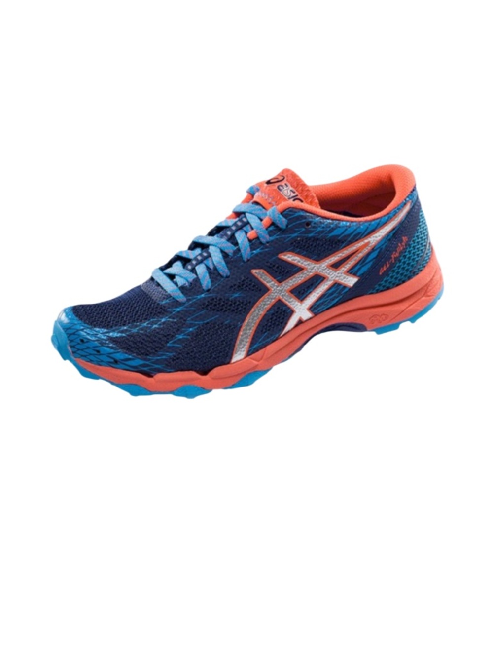 ASICS Women's Gel Fujitrabuco 5 Athletic Running Shoe, Navy/Coral, Size 11 - Picture 1 of 9